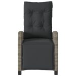 Chaises inclinables de jardin lot de 2 et repose-pied rotin – Image 3