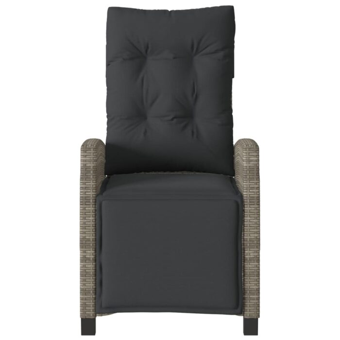 Chaises inclinables de jardin lot de 2 et repose-pied rotin – Image 3