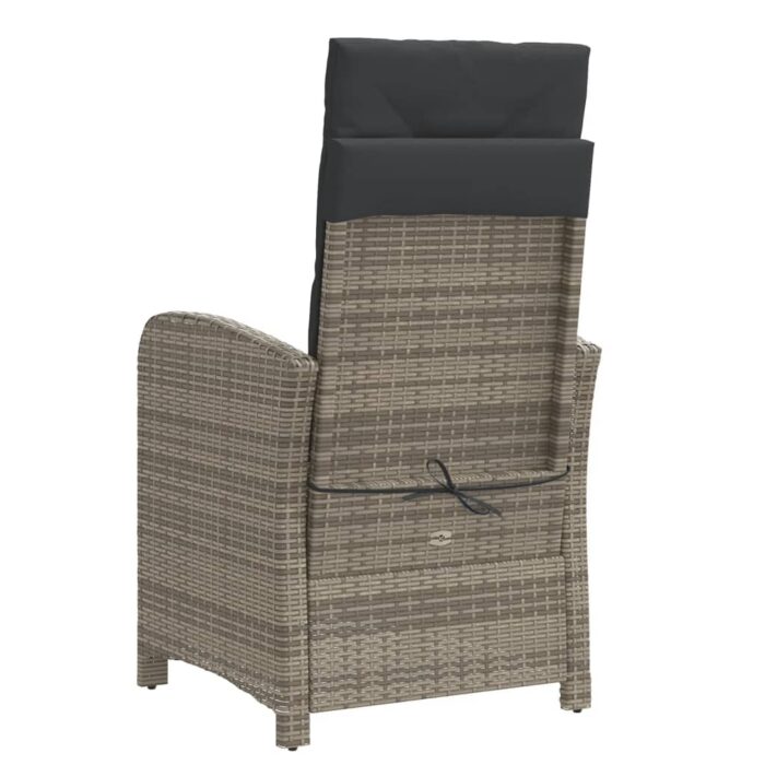 Chaises inclinables de jardin lot de 2 et repose-pied rotin – Image 5