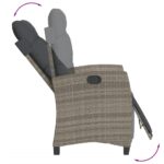 Chaises inclinables de jardin lot de 2 et repose-pied rotin – Image 6