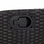 Chaise inclinable de jardin avec coussins noir résine tressée – Image 6