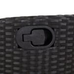 Chaise inclinable de jardin avec coussins noir résine tressée – Image 6