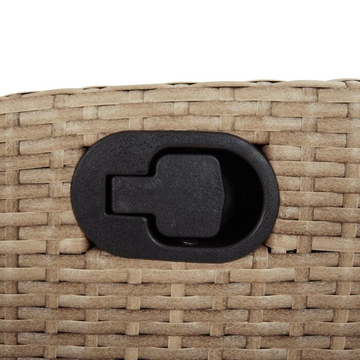 Chaise inclinable de jardin avec coussins beige résine tressée – Image 6