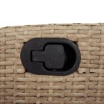Chaise inclinable de jardin coussins mélange beige poly rotin – Image 6