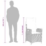 Chaises inclinables jardin lot de 2 et coussins résine tressée – Image 10