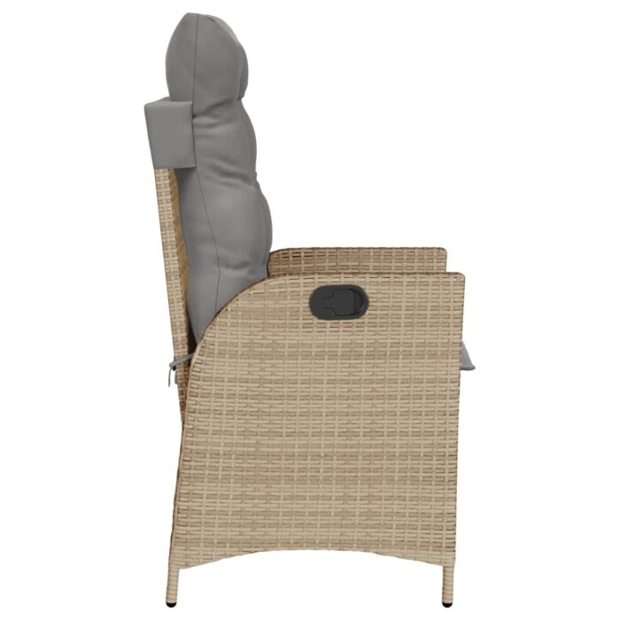 Chaises inclinables jardin lot de 2 et coussins résine tressée – Image 4