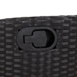 Chaise inclinable de jardin et repose-pied noir résine tressée – Image 6