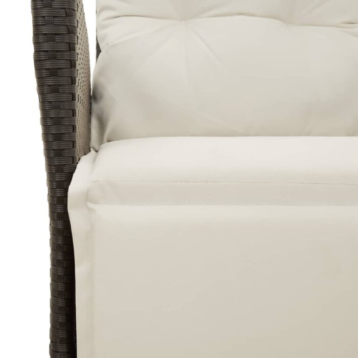 Chaise inclinable de jardin et repose-pied noir résine tressée – Image 7