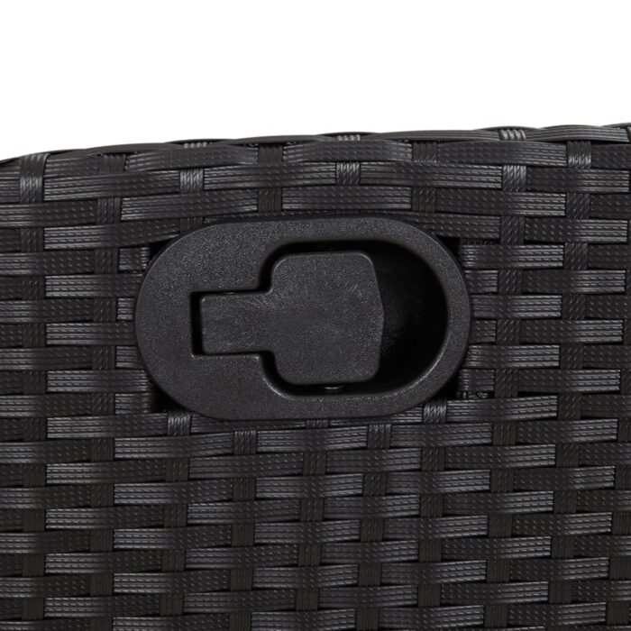 Chaise inclinable de jardin et repose-pied noir résine tressée – Image 6