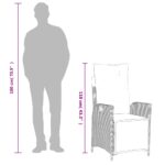 Chaise inclinable de jardin et repose-pied noir résine tressée – Image 9