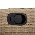 Chaise inclinable de jardin et repose-pied mélange beige rotin – Image 6