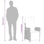 Chaise inclinable de jardin avec repose-pied gris clair rotin – Image 9