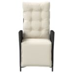 Chaises inclinables de jardin lot de 2 repose-pied noir rotin – Image 3