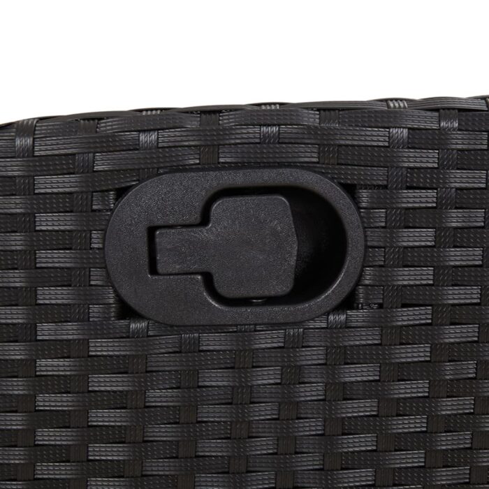 Chaises inclinables de jardin lot de 2 repose-pied noir rotin – Image 7