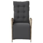 Chaises inclinables de jardin lot de 2 avec repose-pied rotin – Image 3