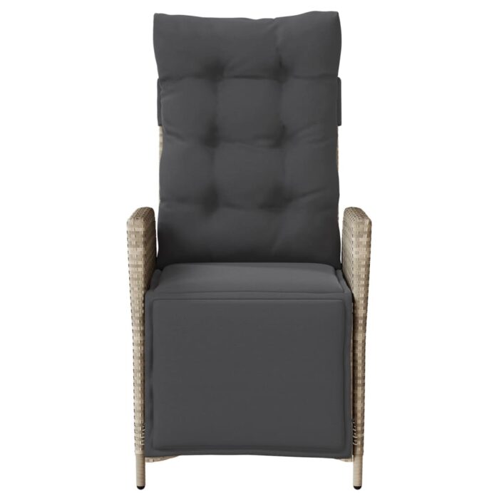 Chaises inclinables de jardin lot de 2 avec repose-pied rotin – Image 3