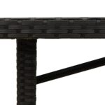 Table de jardin dessus en verre noir 190x80x74cm résine tressée – Image 7