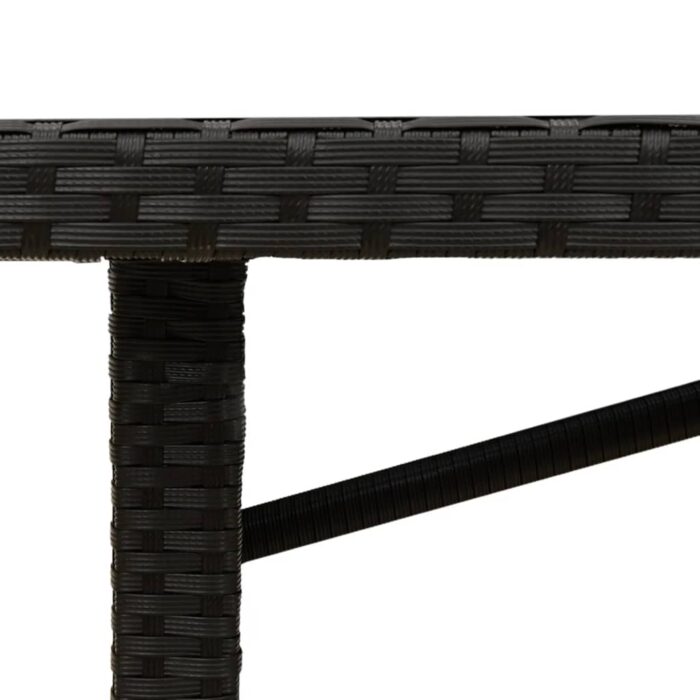 Table de jardin dessus en verre noir 190x80x74cm résine tressée – Image 7