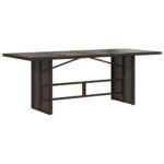 Table de jardin dessus en verre marron 190x80x74 cm – Image 3