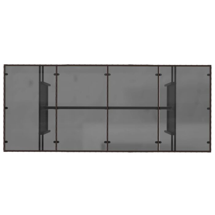 Table de jardin dessus en verre marron 190x80x74 cm – Image 5