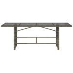 Table de jardin dessus en verre gris 190x80x74cm résine tressée – Image 4