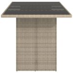 Table de jardin dessus en verre gris clair 190x80x74 cm – Image 2