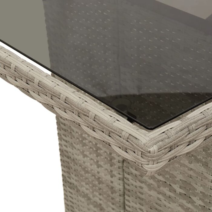 Table de jardin dessus en verre gris clair 190x80x74 cm – Image 6