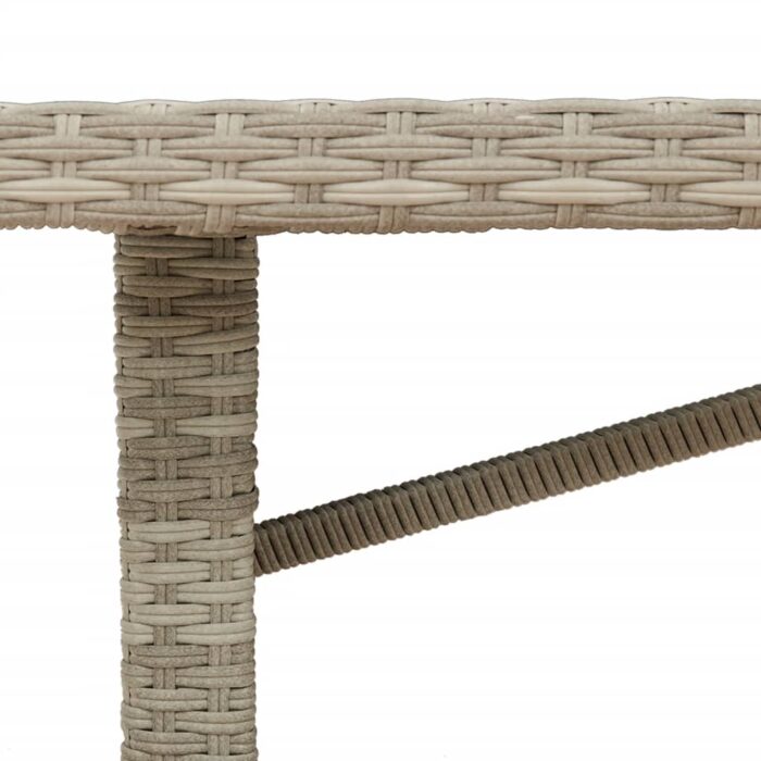 Table de jardin dessus en verre gris clair 190x80x74 cm – Image 7
