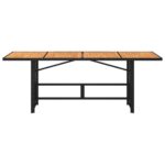 Table de jardin avec dessus en bois d'acacia noir 190x80x74 cm – Image 4