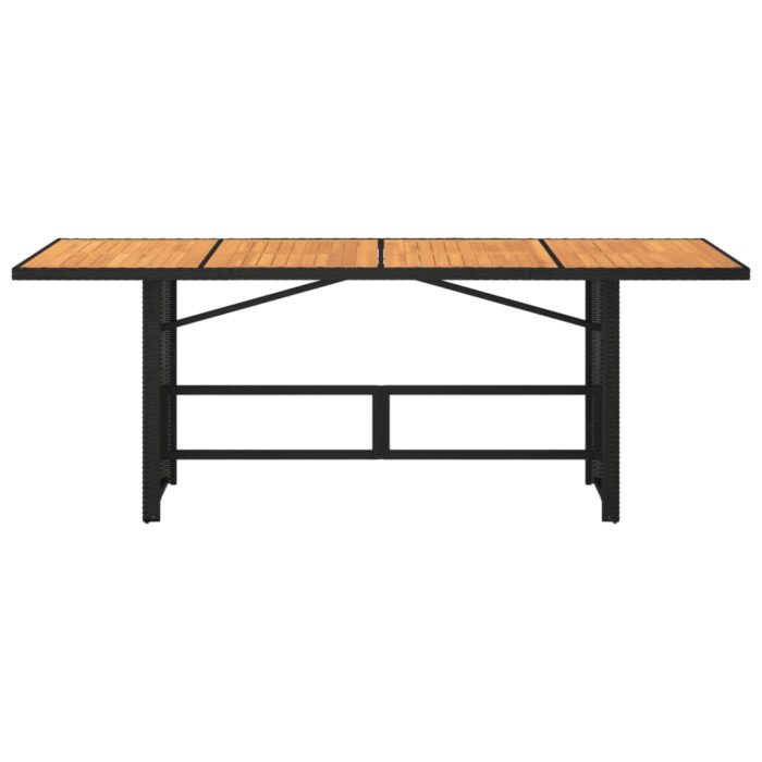 Table de jardin avec dessus en bois d'acacia noir 190x80x74 cm – Image 4