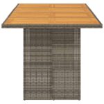 Table de jardin avec dessus en bois d'acacia gris 190x80x74 cm – Image 2