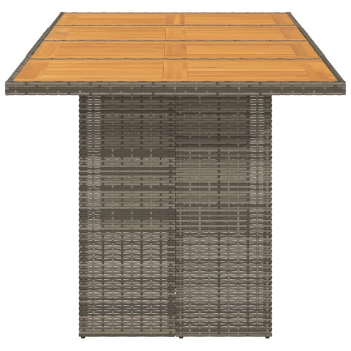 Table de jardin avec dessus en bois d'acacia gris 190x80x74 cm – Image 2