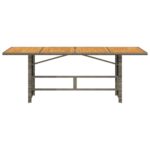 Table de jardin avec dessus en bois d'acacia gris 190x80x74 cm – Image 4