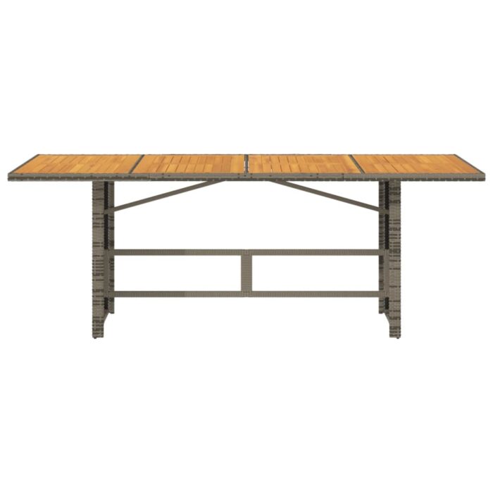 Table de jardin avec dessus en bois d'acacia gris 190x80x74 cm – Image 4