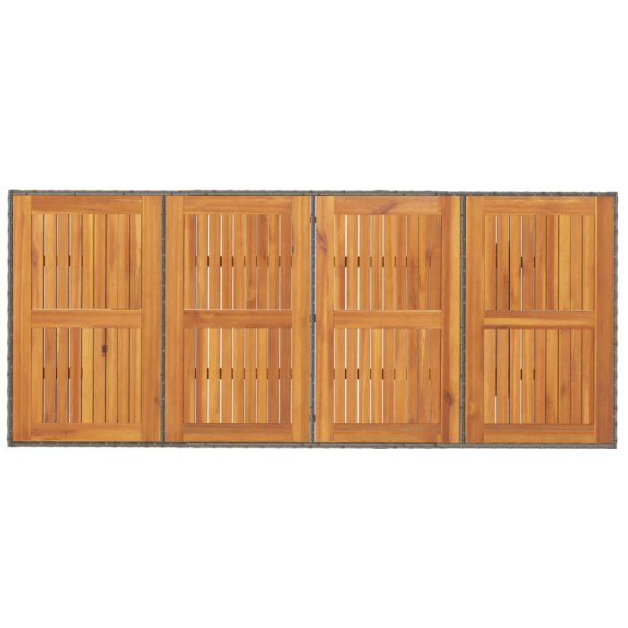 Table de jardin avec dessus en bois d'acacia gris 190x80x74 cm – Image 5