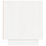 Meuble TV Blanc 140x35x40 cm Bois de pin massif – Image 4