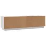 Meuble TV Blanc 140x35x40 cm Bois de pin massif – Image 5