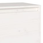 Meuble TV Blanc 140x35x40 cm Bois de pin massif – Image 6
