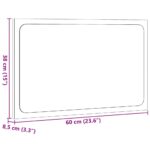 Miroir de salle de bain à LED chêne sonoma bois d'ingénierie – Image 12