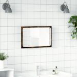 Miroir de salle de bain à LED chêne sonoma bois d'ingénierie – Image 2
