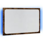 Miroir de salle de bain à LED chêne sonoma bois d'ingénierie – Image 3