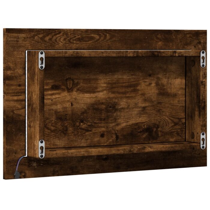 Miroir de salle de bain à LED chêne sonoma bois d'ingénierie – Image 6