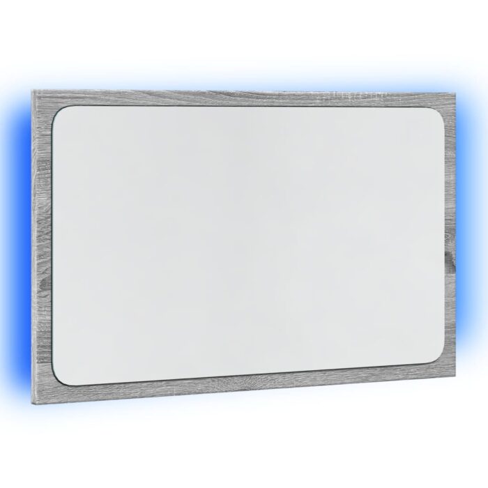 Miroir de salle de bain à LED sonoma gris bois d'ingénierie – Image 3