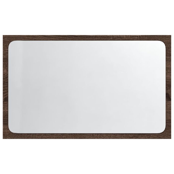 Miroir de salle de bain à LED chêne marron bois d'ingénierie – Image 4