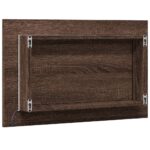 Miroir de salle de bain à LED chêne marron bois d'ingénierie – Image 6