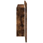 Armoire à miroir à LED de bain chêne fumé 80x12x45 cm acrylique – Image 6