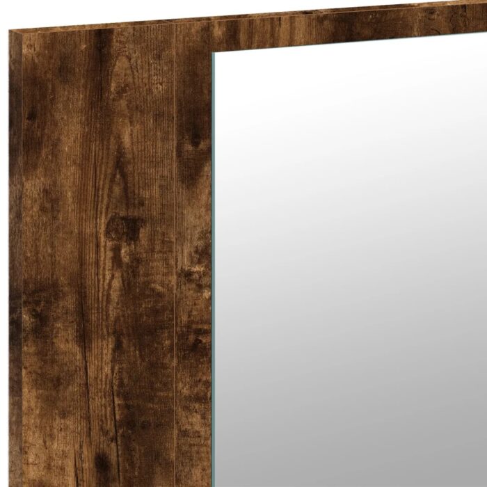 Armoire à miroir à LED de bain chêne fumé 80x12x45 cm acrylique – Image 8
