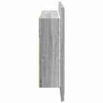 Armoire de salle de bain à miroir LED sonoma gris 80x12x45 cm – Image 6