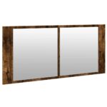 Armoire à miroir à LED de bain chêne fumé 100x12x45 cm – Image 4