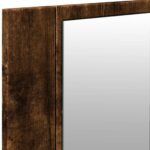 Armoire à miroir à LED de bain chêne fumé 100x12x45 cm – Image 8